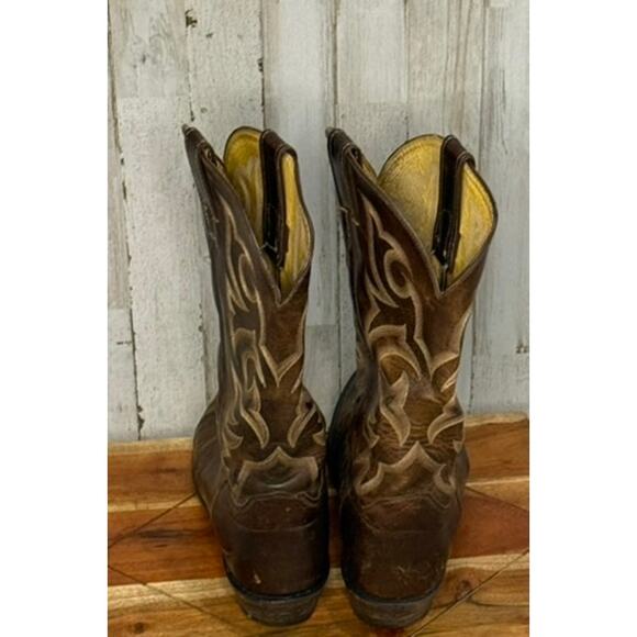 Justin Men\'s Western Cowboy Boots Brown Leather Size‎ 10.5 D main image 6